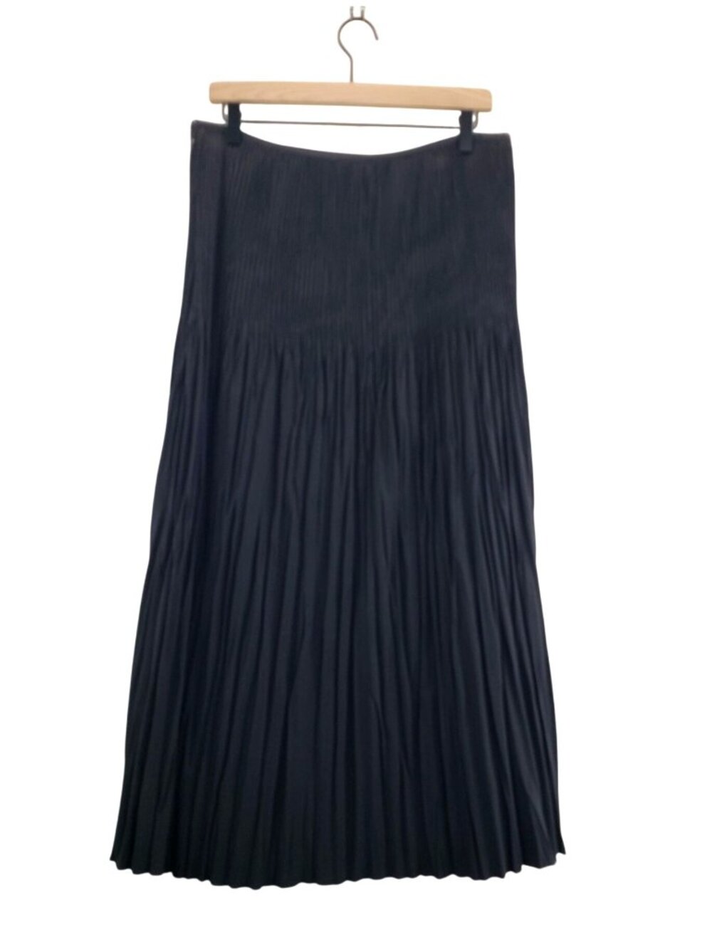 Pleated Crinkle Maxi Skirt Black sz 12 by NIC+ZOE Caree Wear A-Line Fine Quality